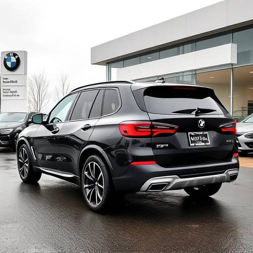 Black 2022 BMW X5 SUV parked outside Auto Haven's showroom