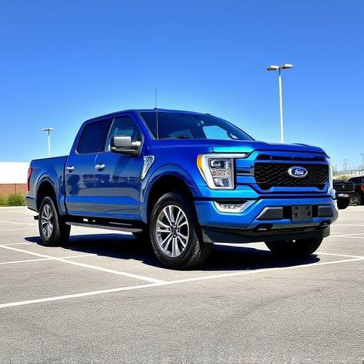 Blue 2024 Ford F-150 Truck parked on the Auto Haven lot
