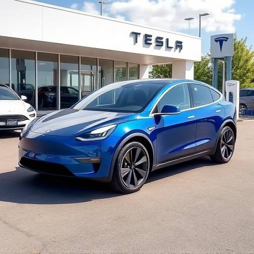 Blue 2024 Tesla Model Y SUV at Auto Haven