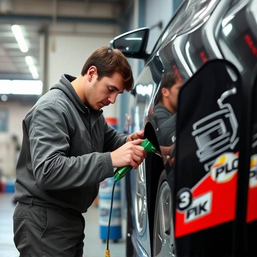Mechanic performing a car oil change
