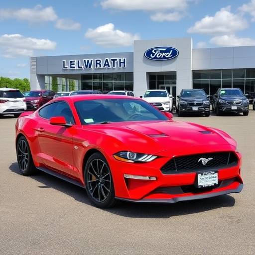 Red 2024 Ford Mustang Coupe parked on the Auto Haven lot