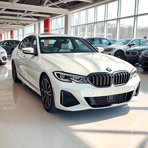 White 2022 BMW 3 Series Sedan parked outside Auto Haven's showroom